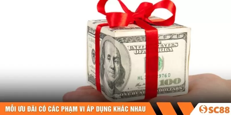 Mỗi ưu đãi có các phạm vi áp dụng khác nhau